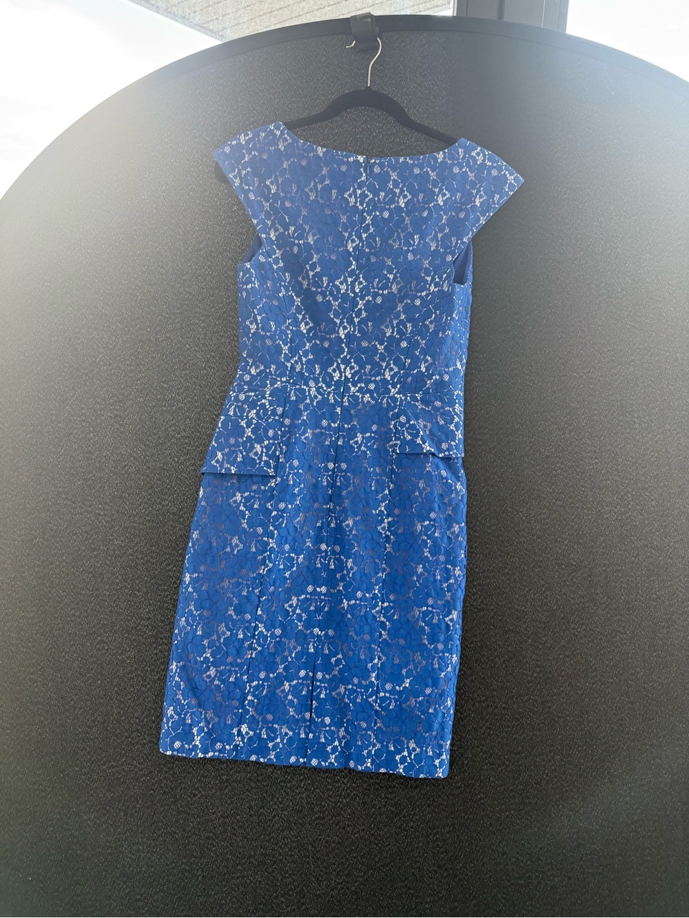 Black Halo Royal Blue Lace Midi Dress